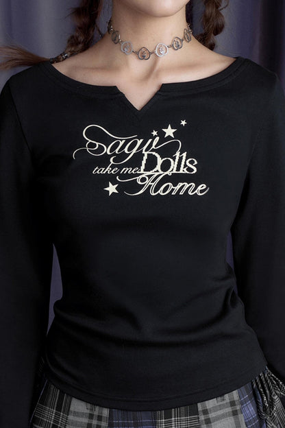 Dark Print Long Sleeve T-Shirt