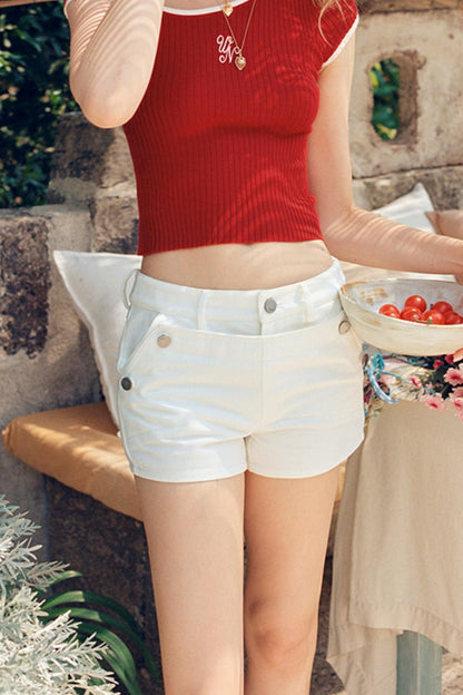 Gallery American White A-Line Shorts