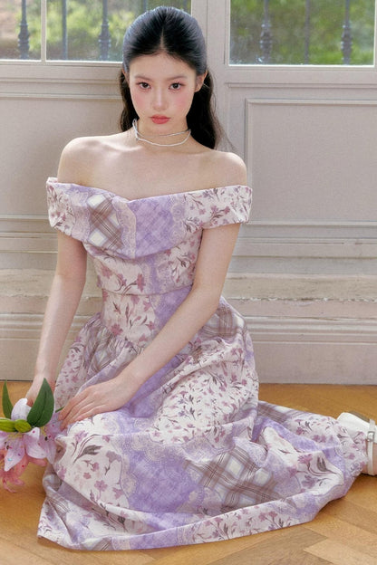 Purple Mist Off-Shoulder Dress