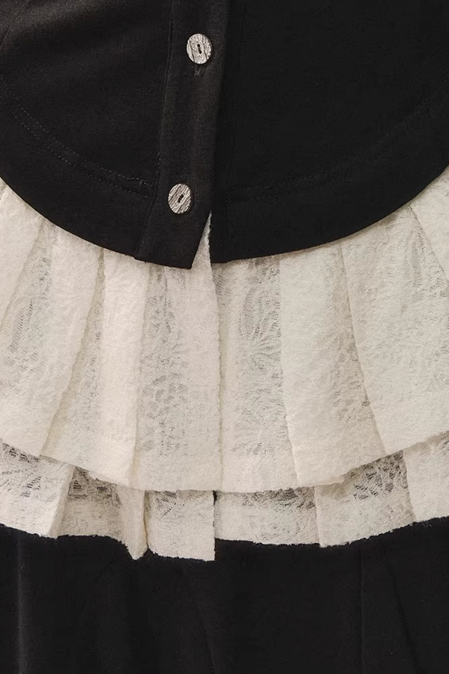 Woll-Spitze Patchwork Oberteil Rock Set