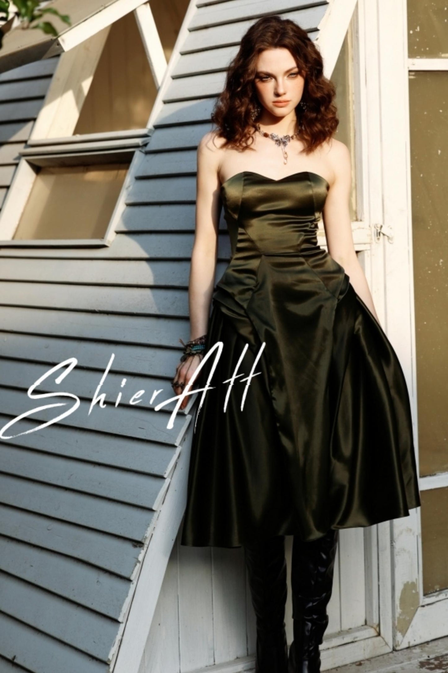 Wanderlust Satin Fit & Flare Dress