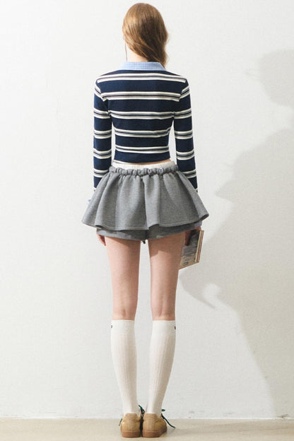 Mint Intellectual Striped Polo T-shirt