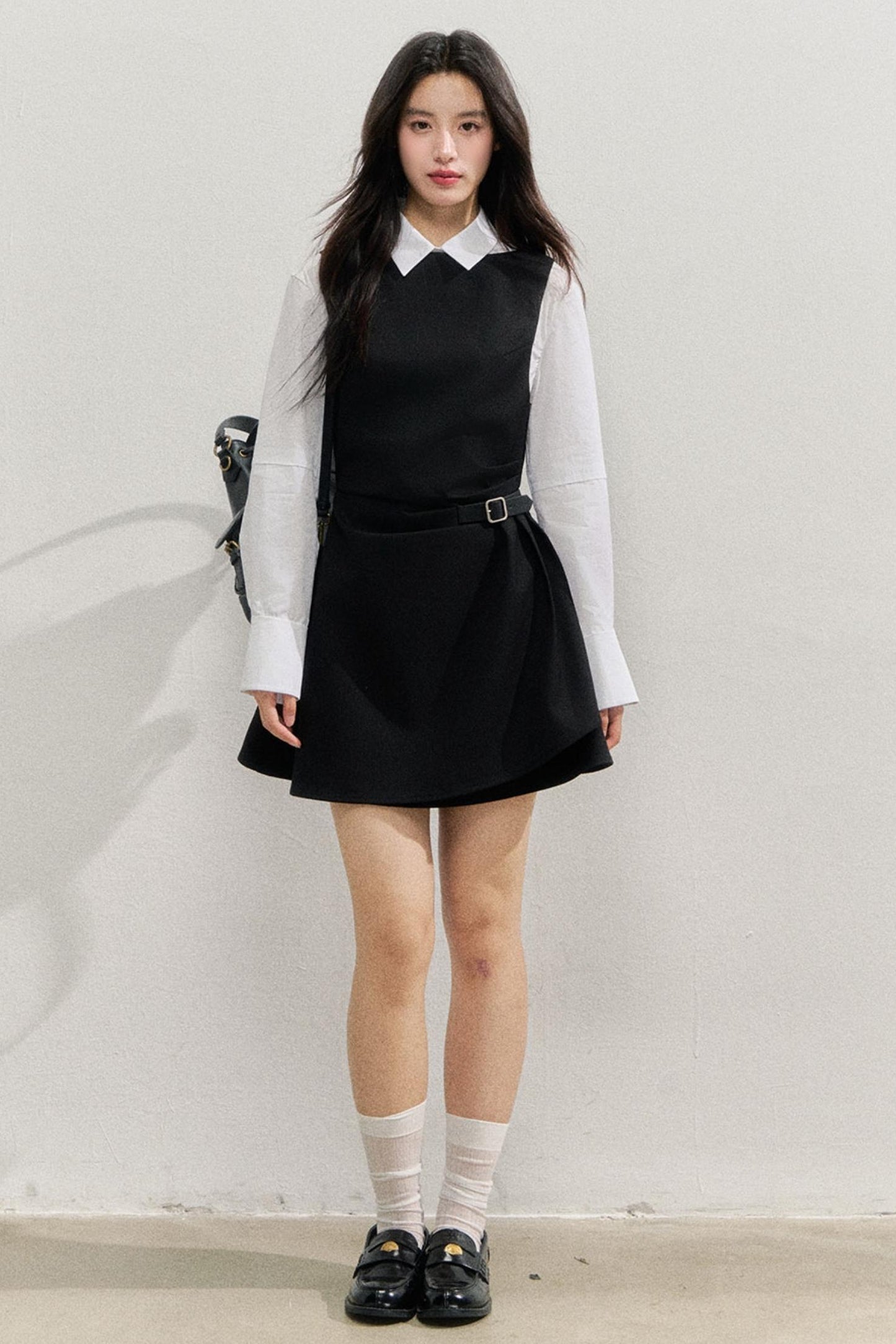 SunsetPark Plaid Leather Buckle Dress