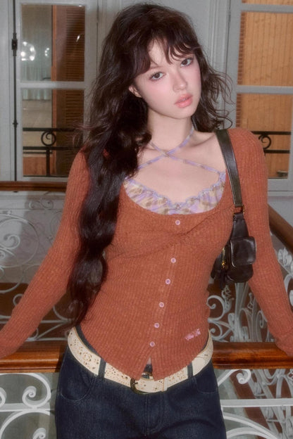 Contrasting Halterneck T-Shirt