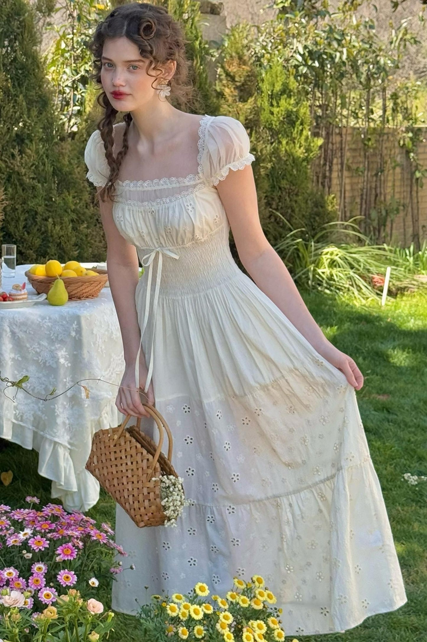 Whimsical White Rabbit Summer Dress