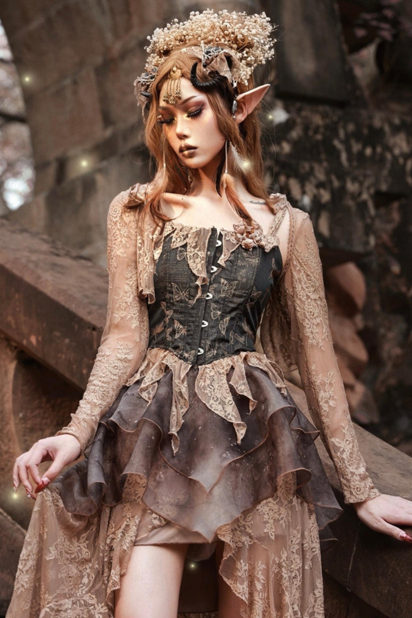 Withered Leaves Gothic Lace Outer