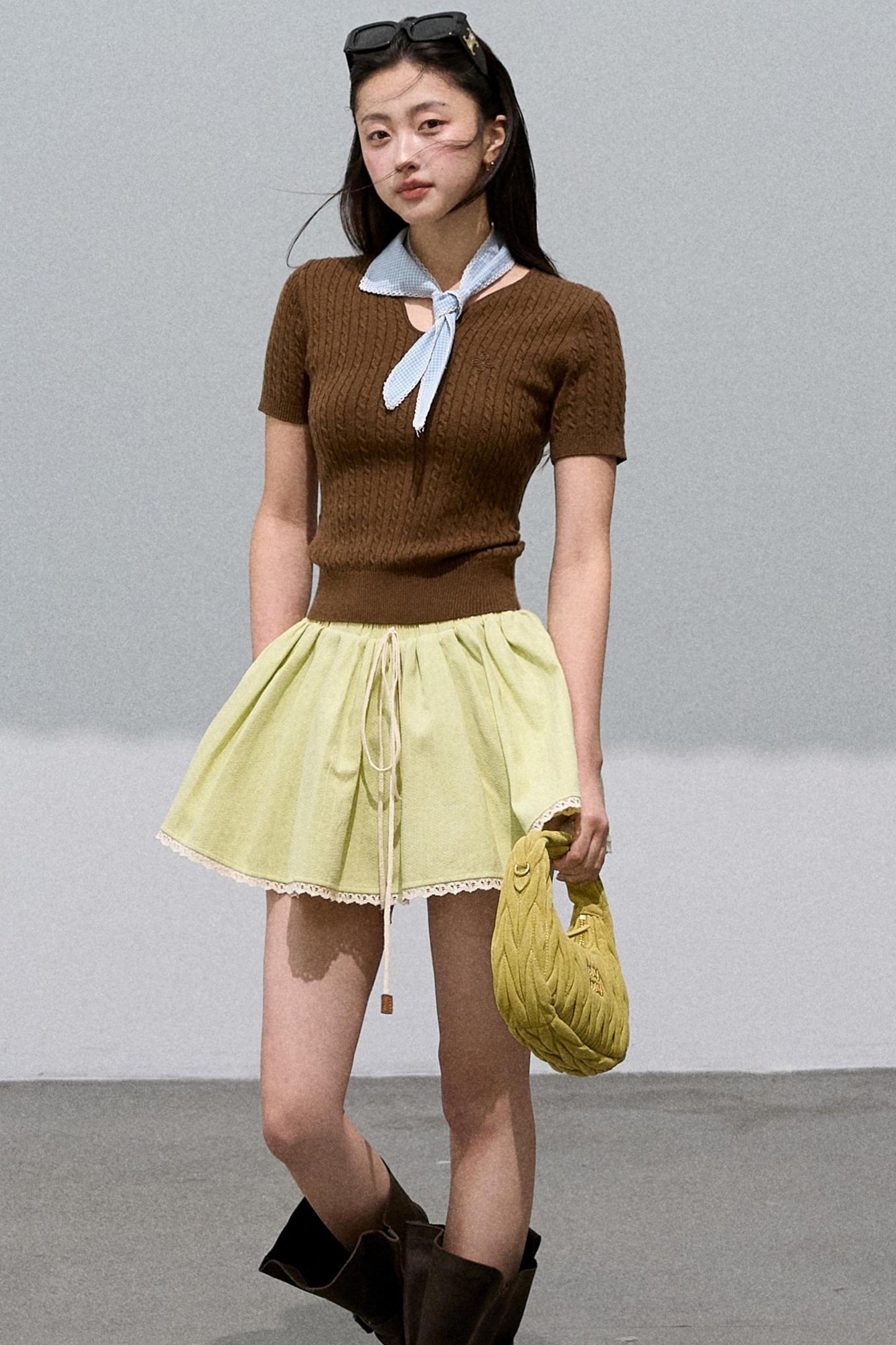 Cotton Texture A-Line Skirt