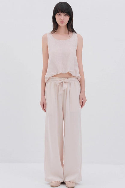 Lyocell Wool Drawstring Slacks