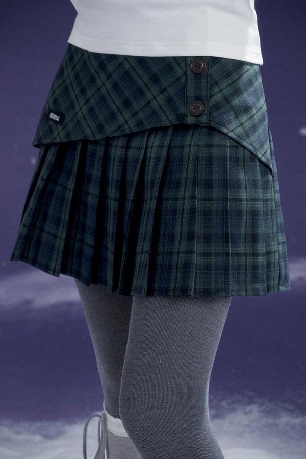 Versatile Dark Green Pleated Skirt