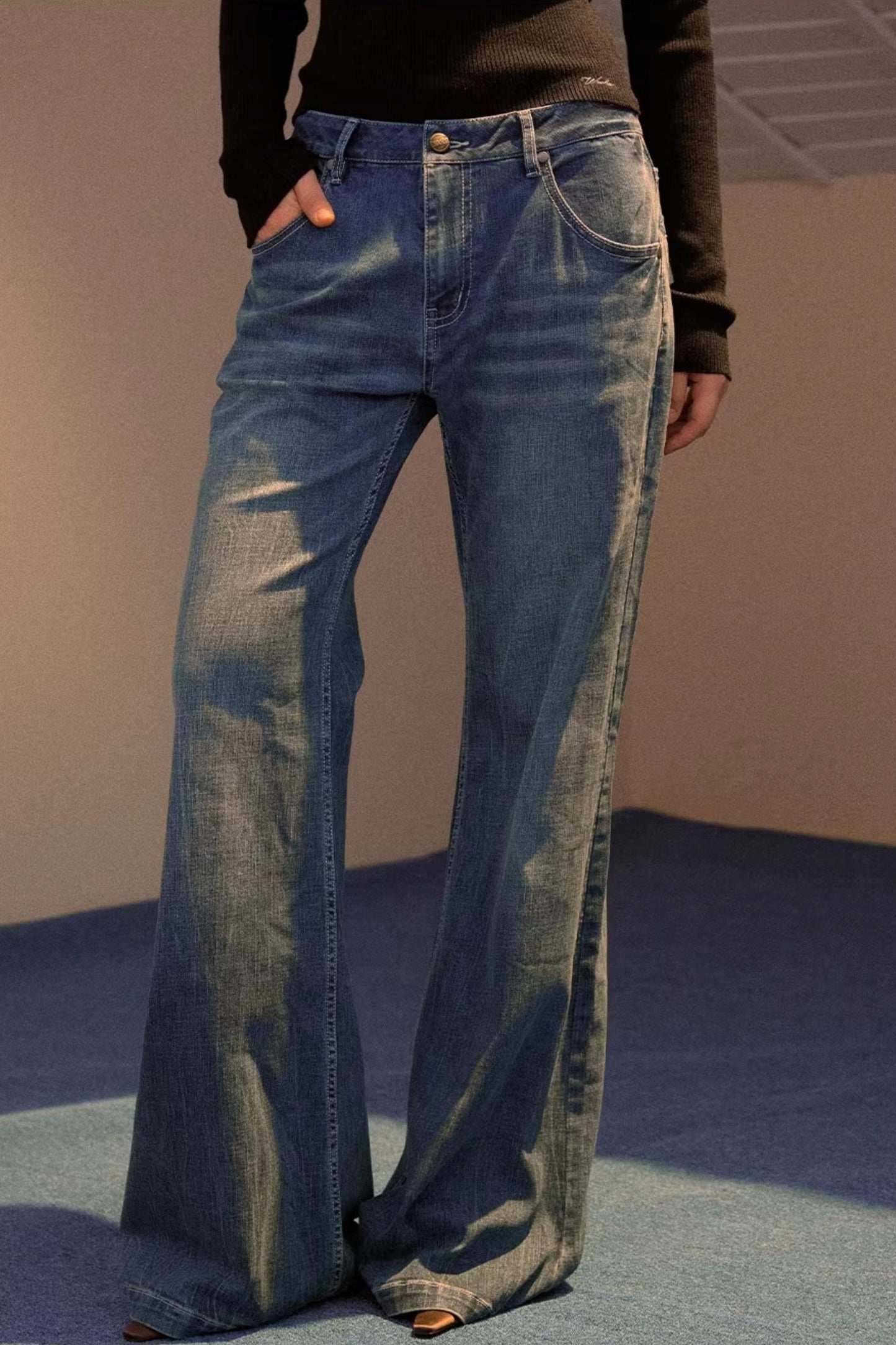 Vintage Star Patch Denim Pants