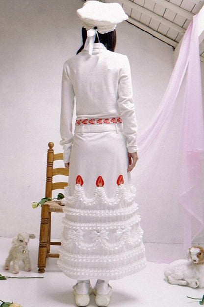 Happy Birthday Strawberry Cake Turtleneck Top