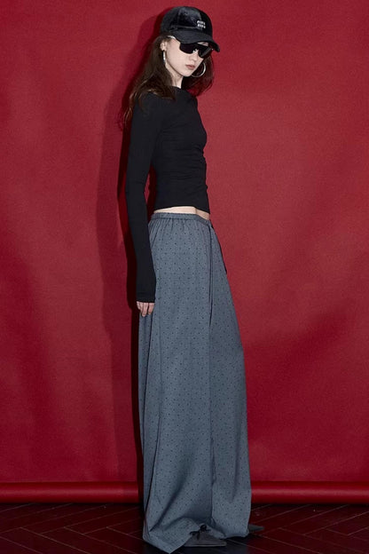 Retro Gray-Red Polka Dot Trousers