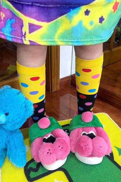 Color-Block Polka Dot Socks