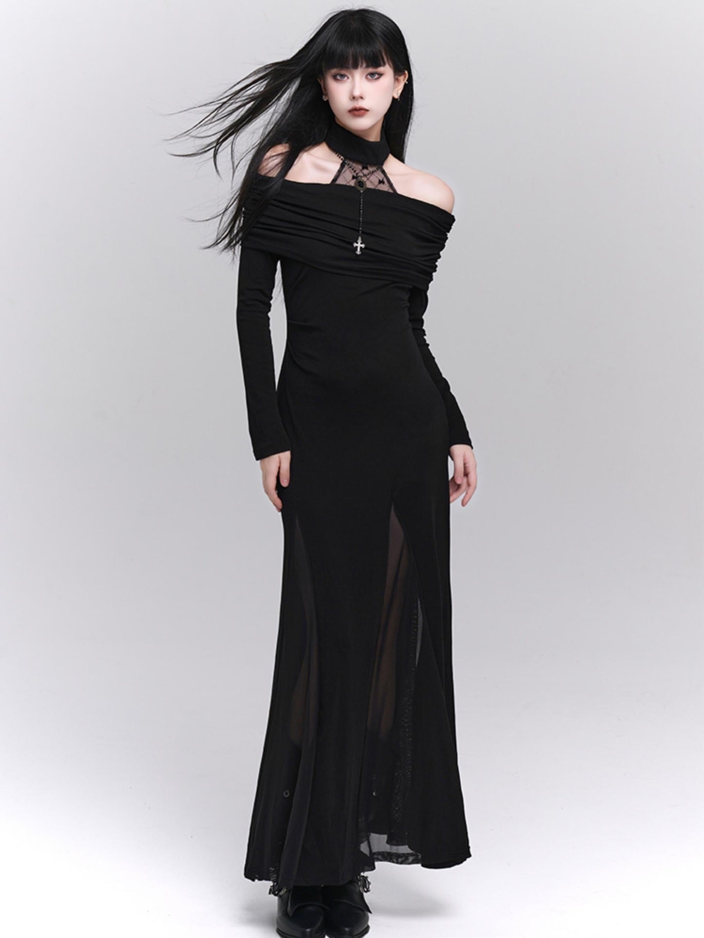 Dark Style Unique Halterneck Dress