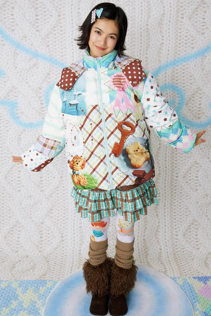 Bunte Engel-Daunenjacke