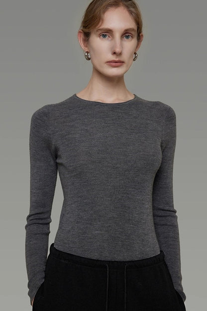 Wool Crew Neck Knitted Sweater