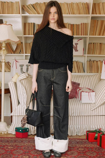 Asymmetrical Merino Wool Cape Sweater