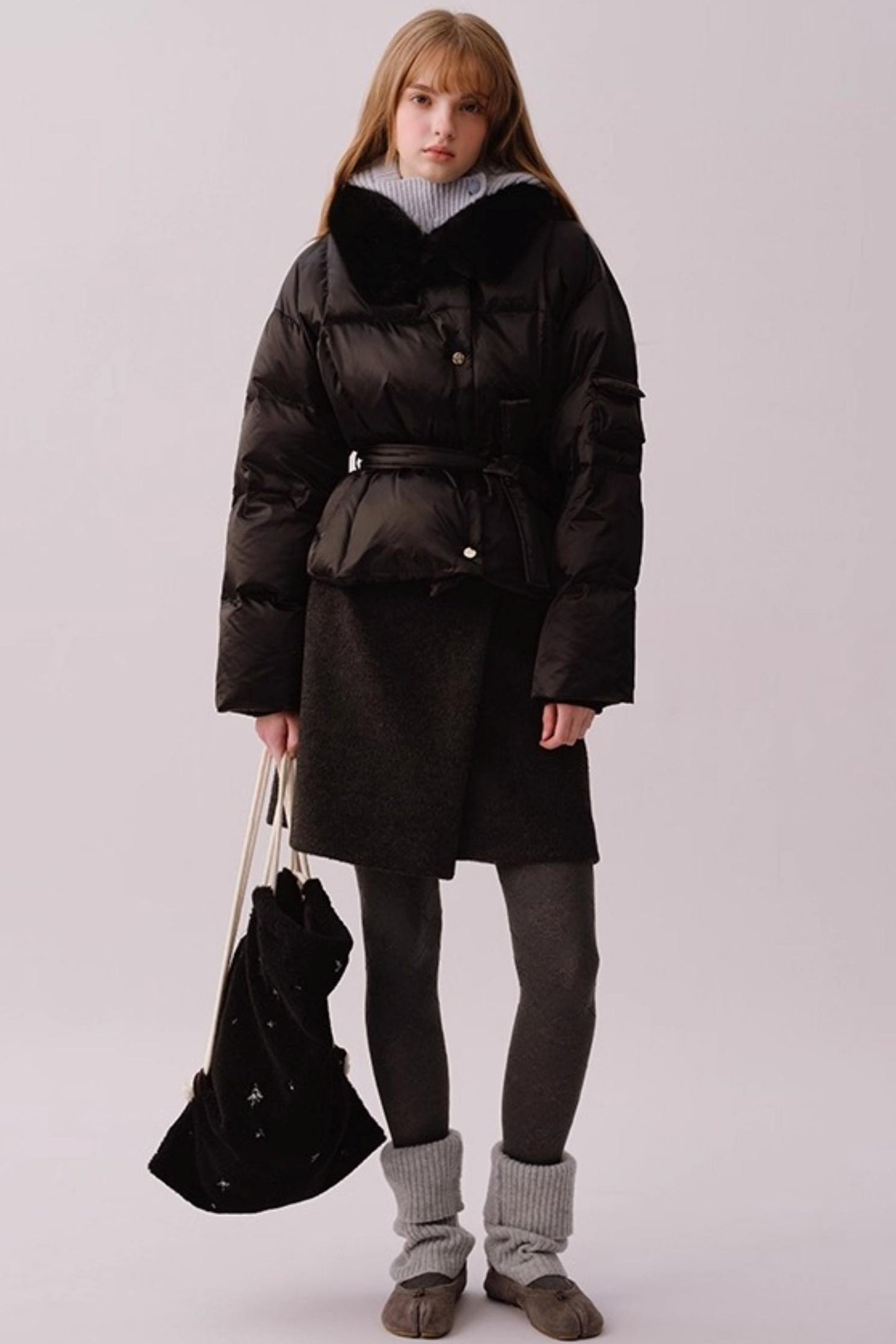 Heavy Wool Diagonal Skirt