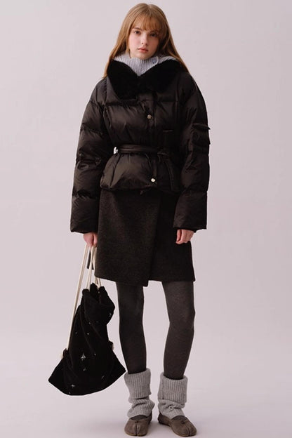 Heavy Wool Diagonal Skirt