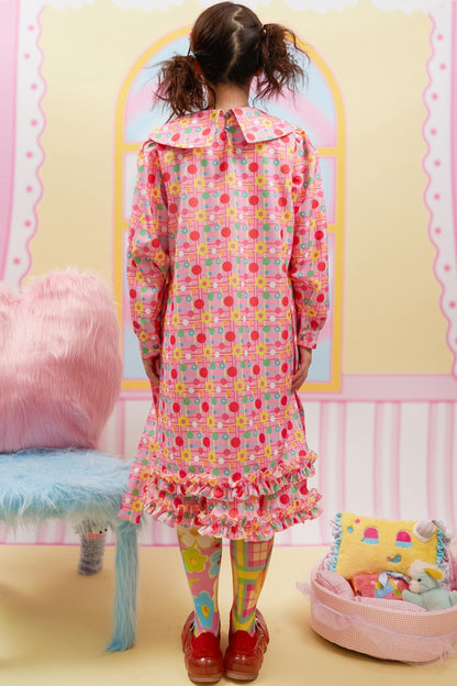 Doll Collar Bear Print Dress