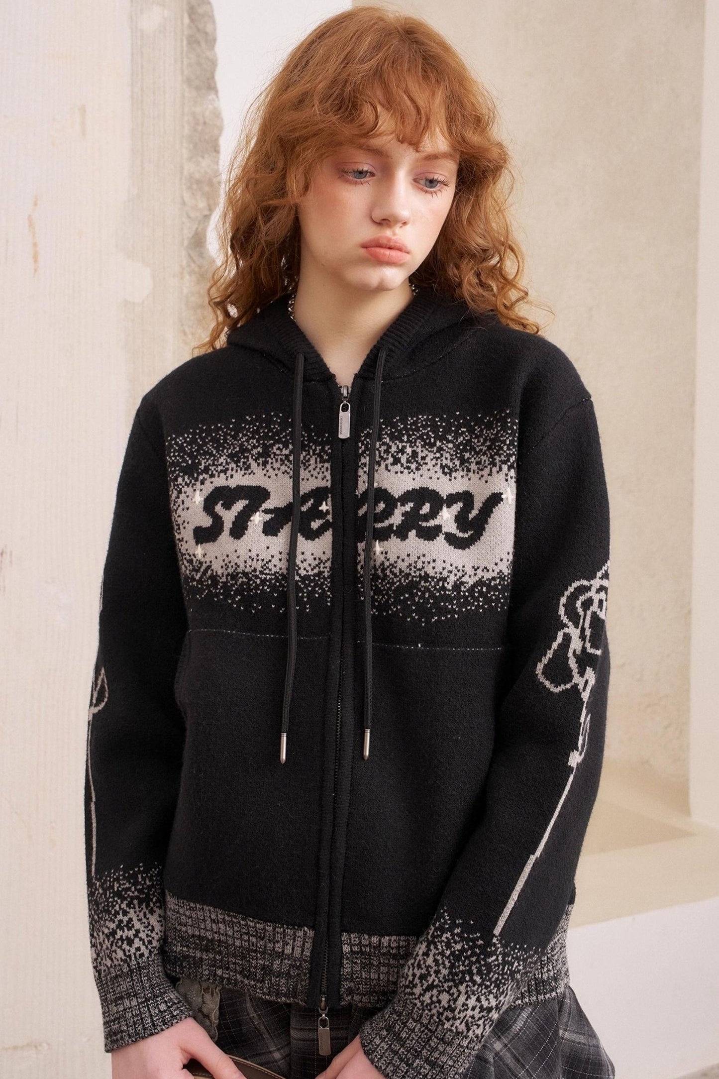 Knit Hooded Cardigan