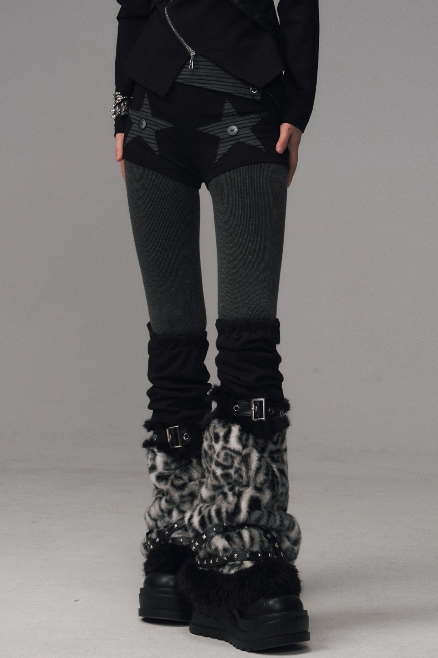 Garden Gray Fleece Tights