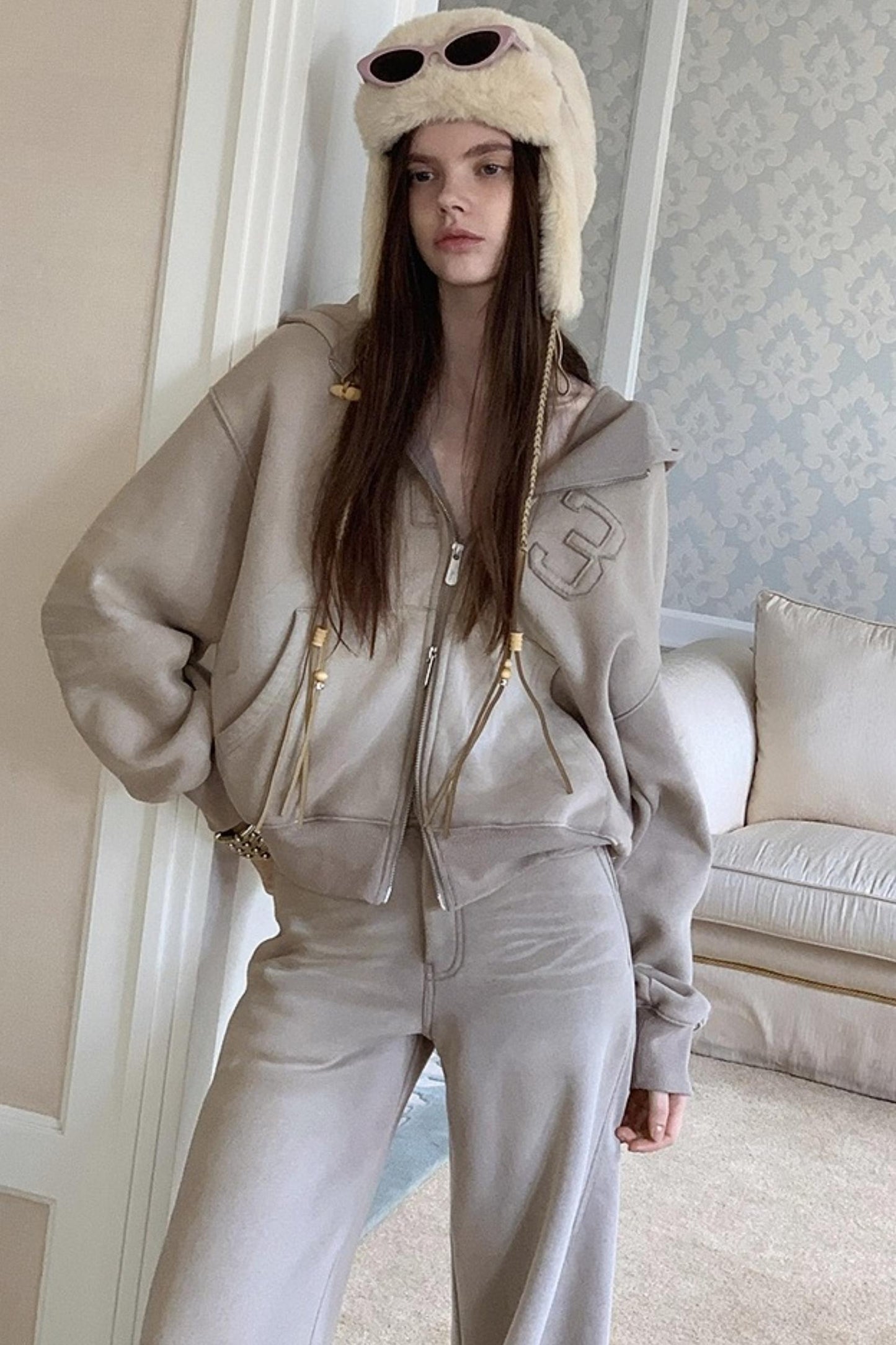 Gray Halo Hooded Jacket Set-Up