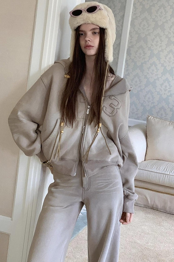 Gray Halo Hooded Jacket Set-Up