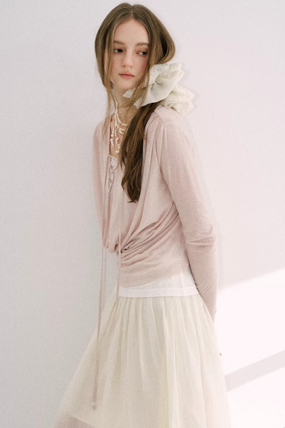 Nude Pink Lyocell Blouse Set-Up