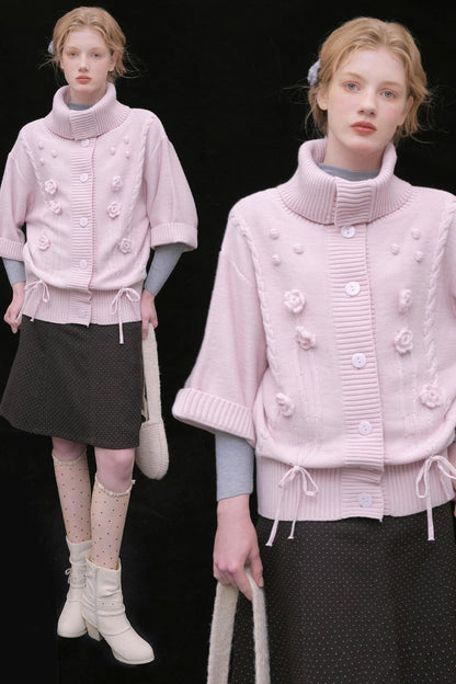 Reversible Merino Wool Cape Sweater