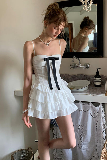 Seine White Lace A-Line Slip Dress