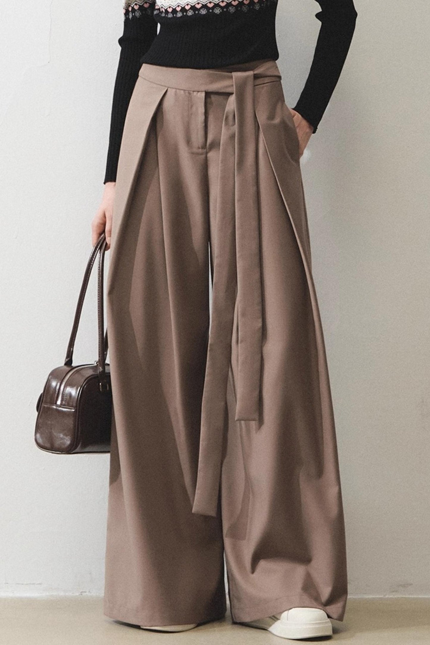 Mint Vintage Loose Lace-up Pants