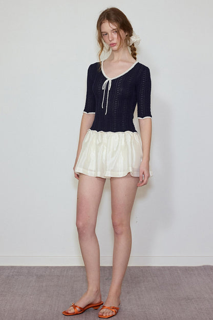 Summer Navy Lace Top