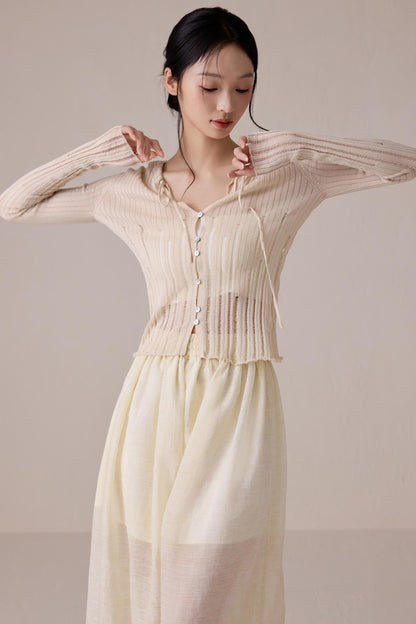 Beige Light Knit Cardigan