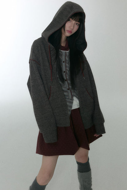 Pink Polka Dot Pleated Skirt