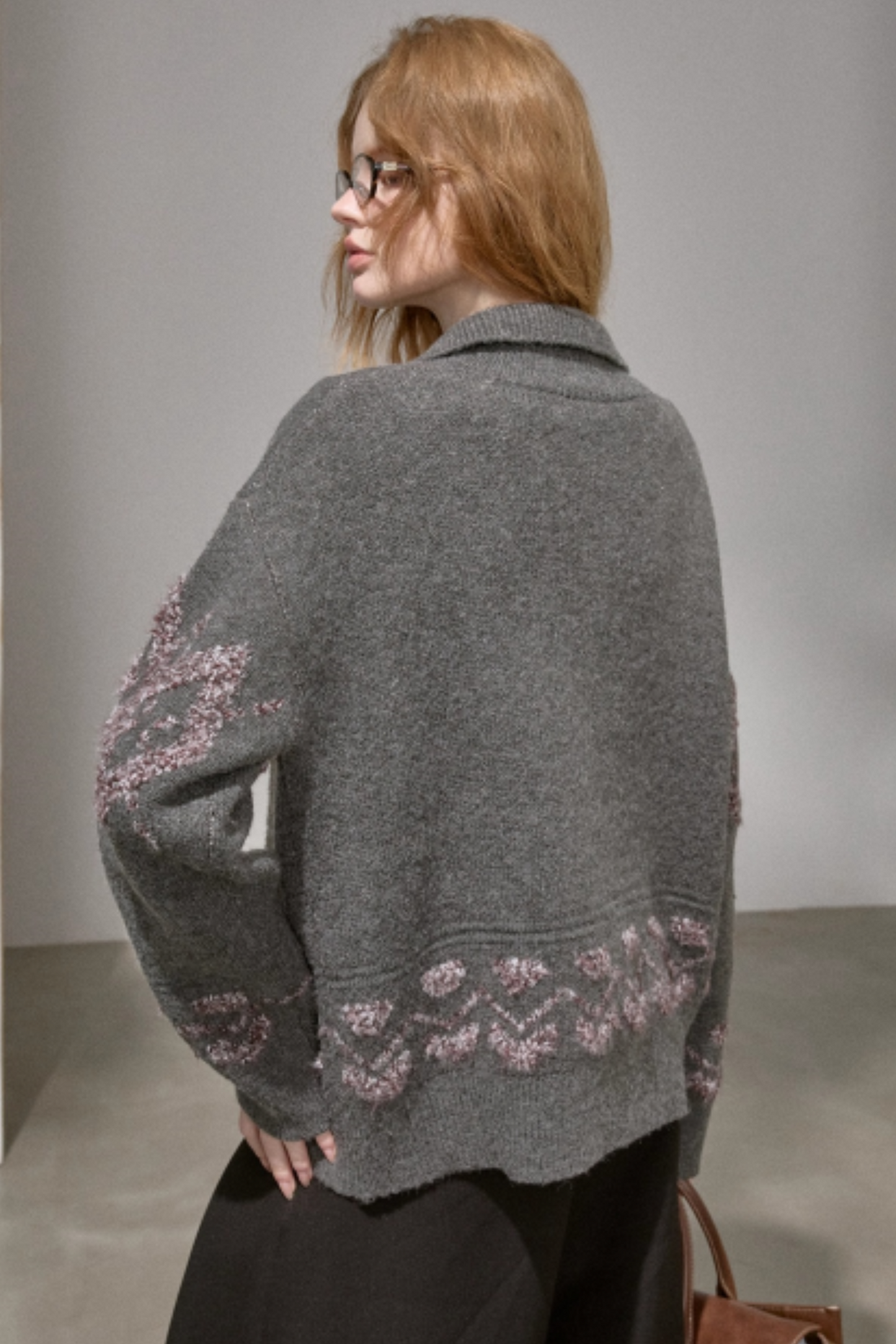 Diamond Pattern Knitted Cardigan Jacket