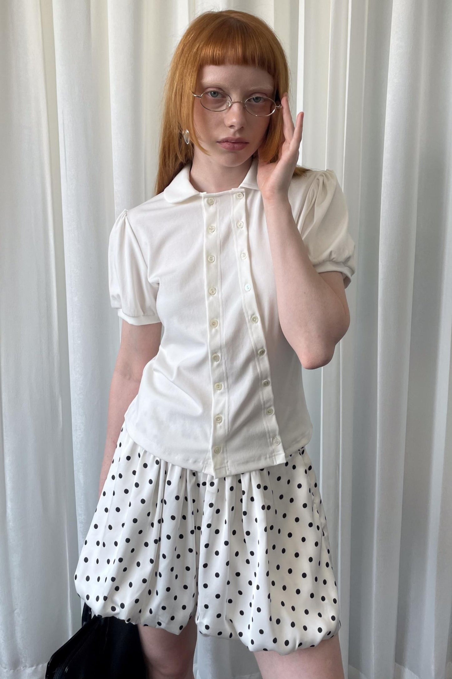 Lantern Sleeve Polo Tee