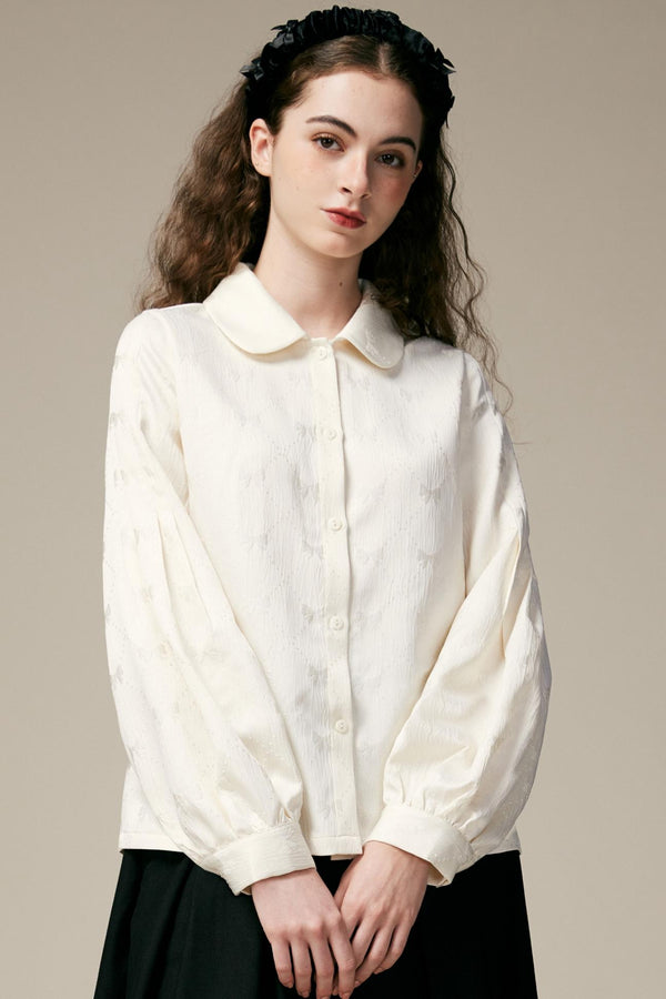 Vintage Bow Jacquard Lantern Shirt