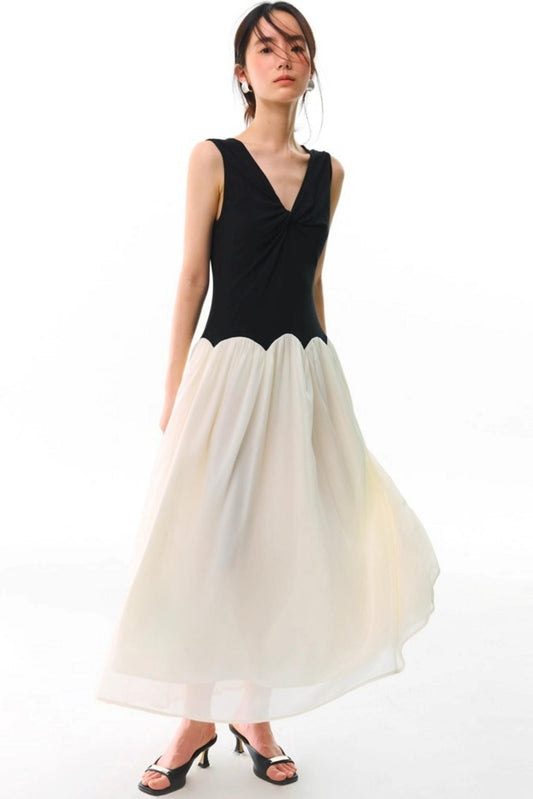 Sicilian Legend V-Neck Sleeveless Dress