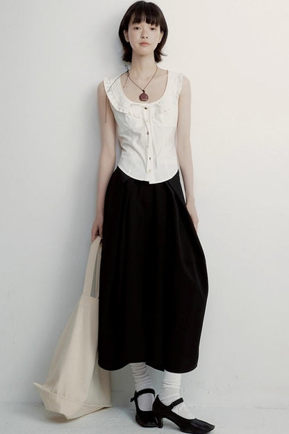 Elegant Black Lantern Skirt
