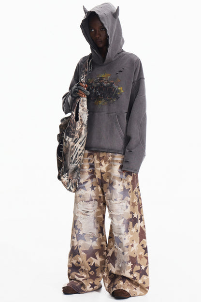 Stir-Fry Grey Hooded Top