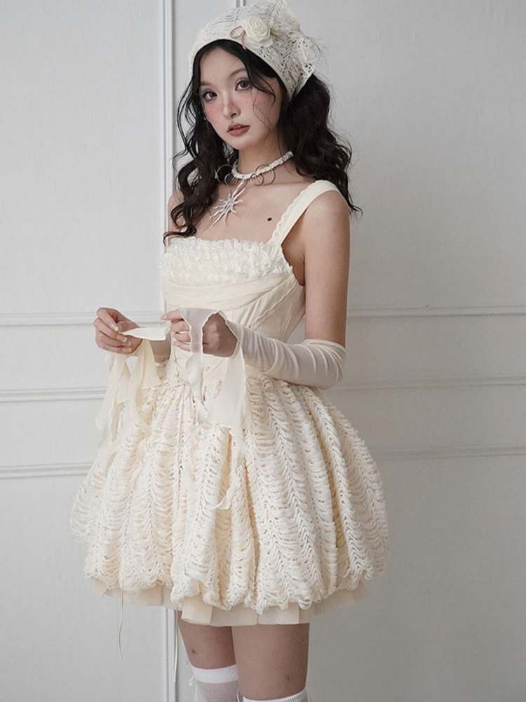 Niche Strap Princess Puff Dress