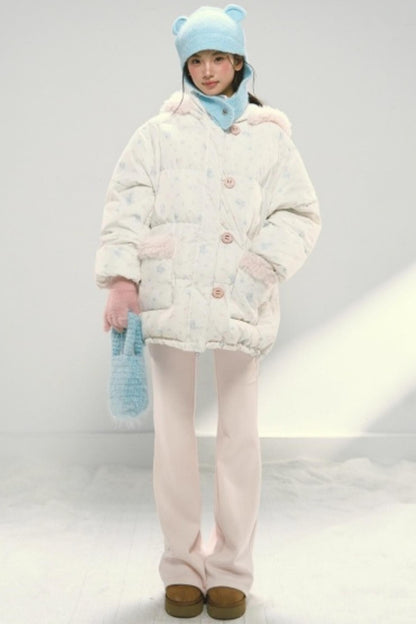 Pink Fleece Drawstring Bootcut Pants