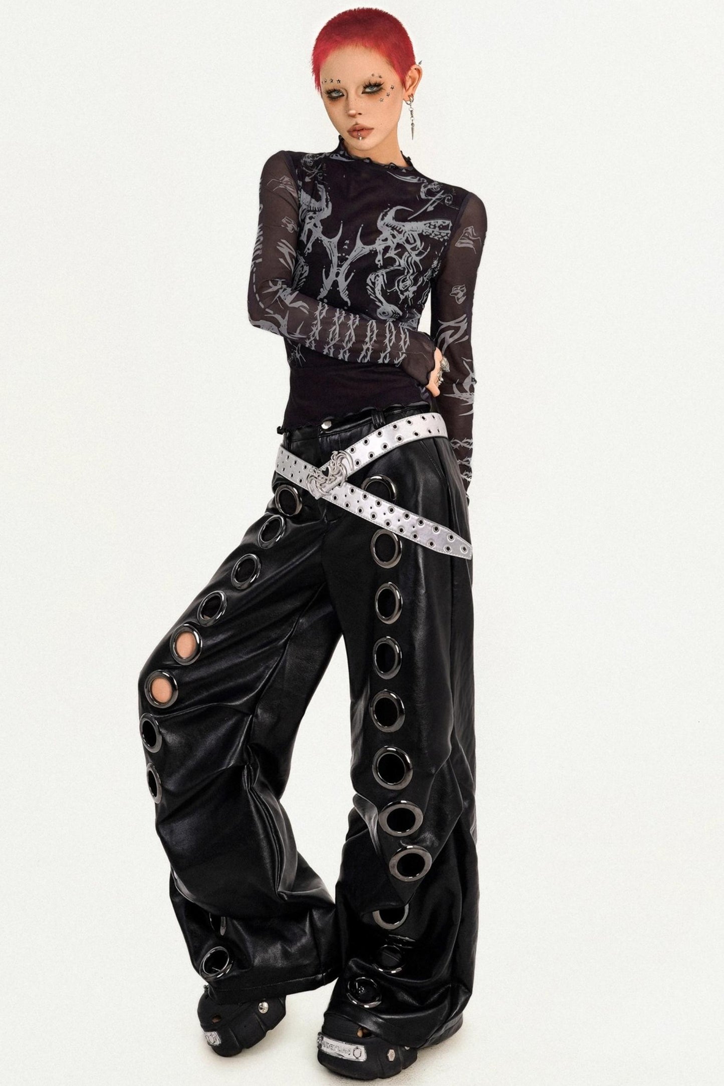 Personality Dark Punk Leather Trousers