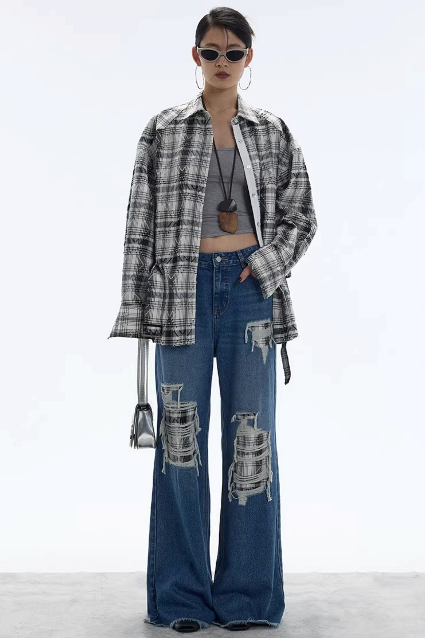 Plaid Checkered Shirt Jacket