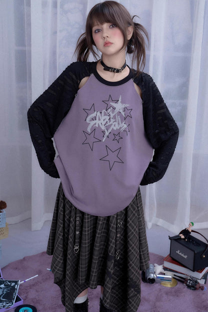 Fighting Spirit Brown Plaid Print Skirt