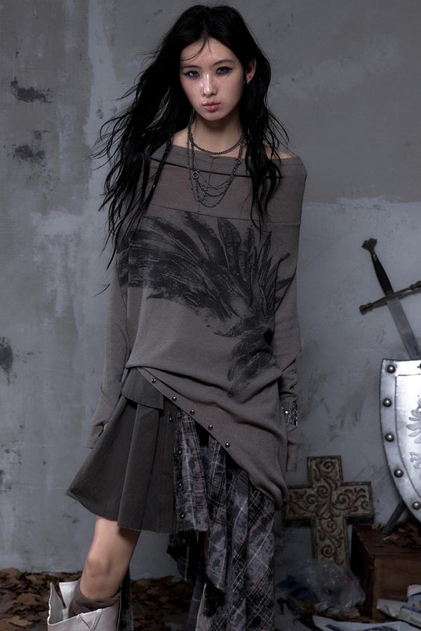 Wasteland Swing Collar Knitted Tops