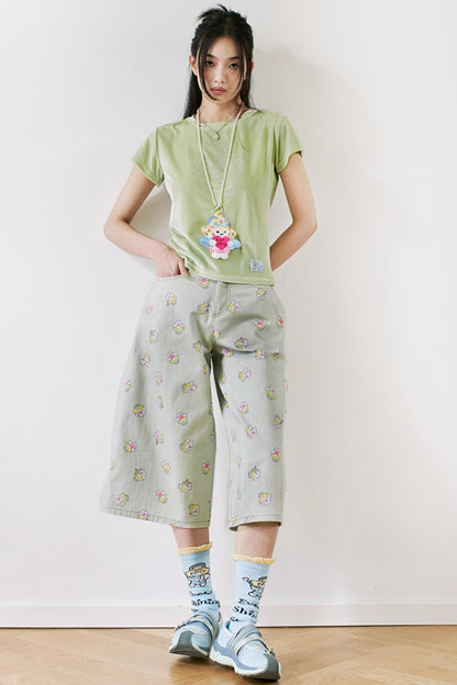 Light Green Velvet Tee