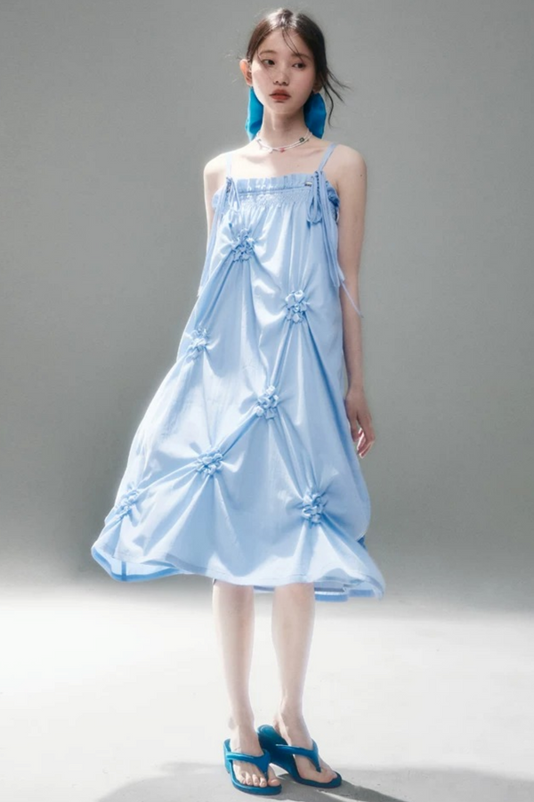 Marigold Pleated Flower Dress