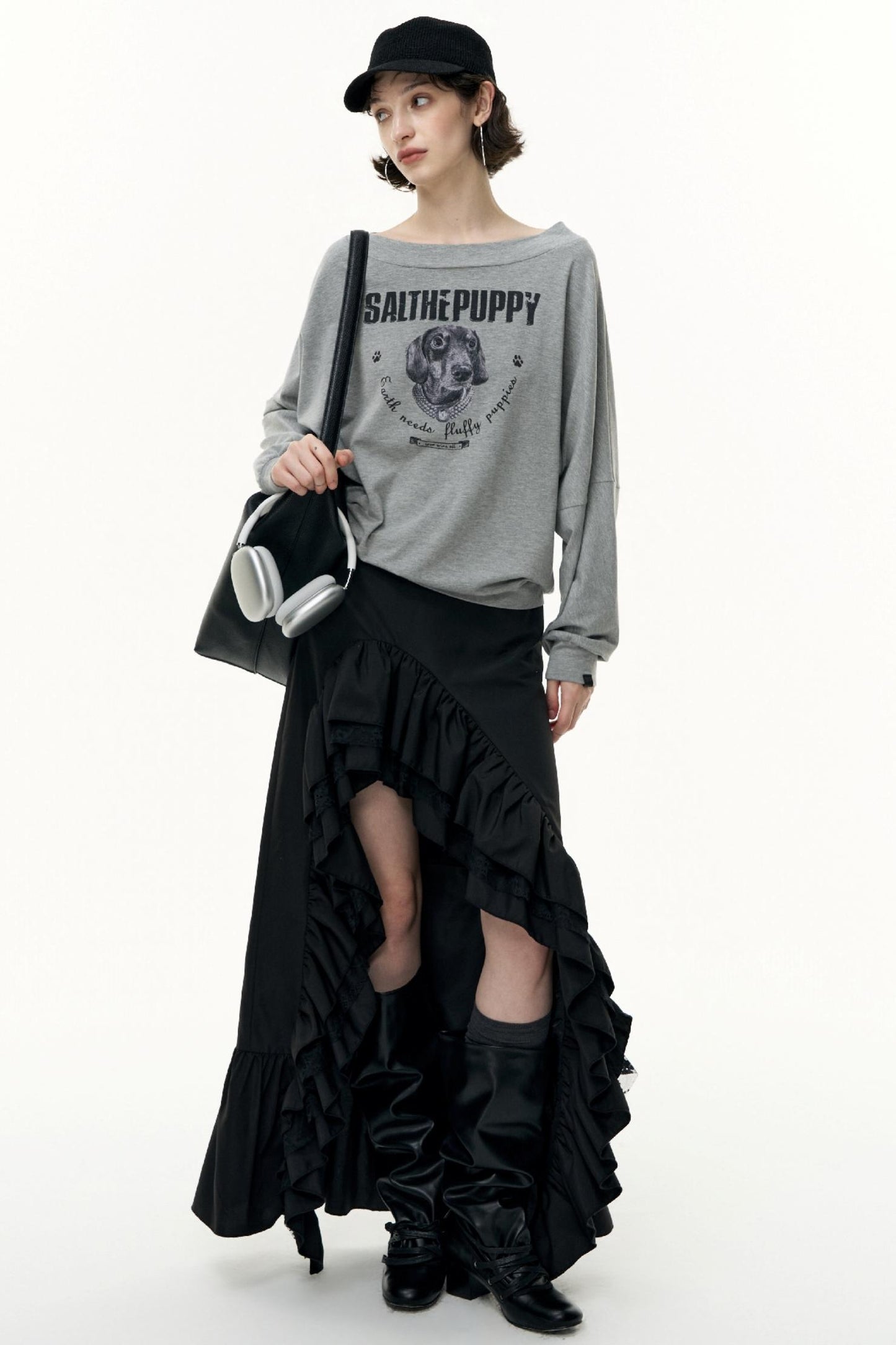 High-Waisted Slimming Long Skirt